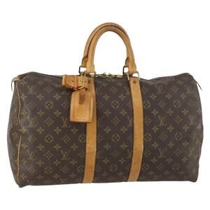 LOUIS VUITTON Monogram Keepall 45 Boston Bag M41428 LV Auth 160109
